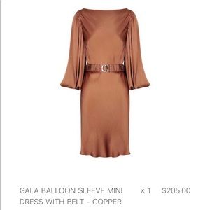 SHONA JOY gala balloon sleeve mini dress with belt